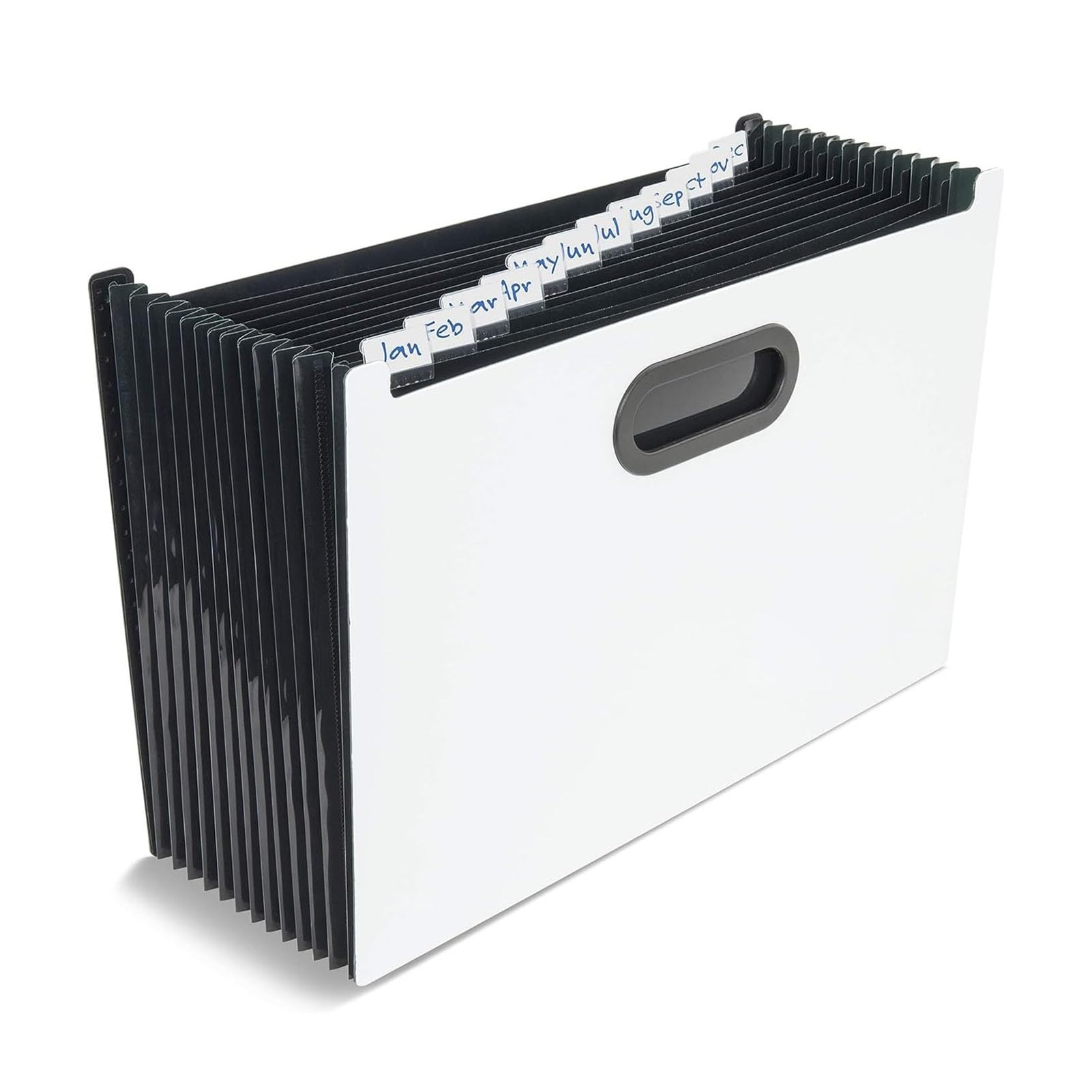 JOUFNING File Organizer for Desk, Expanding File Folders, Portable Monthly Bill Receipt Organizer, Desktop Folders Letter A4 Paper Document Storage for Home Office