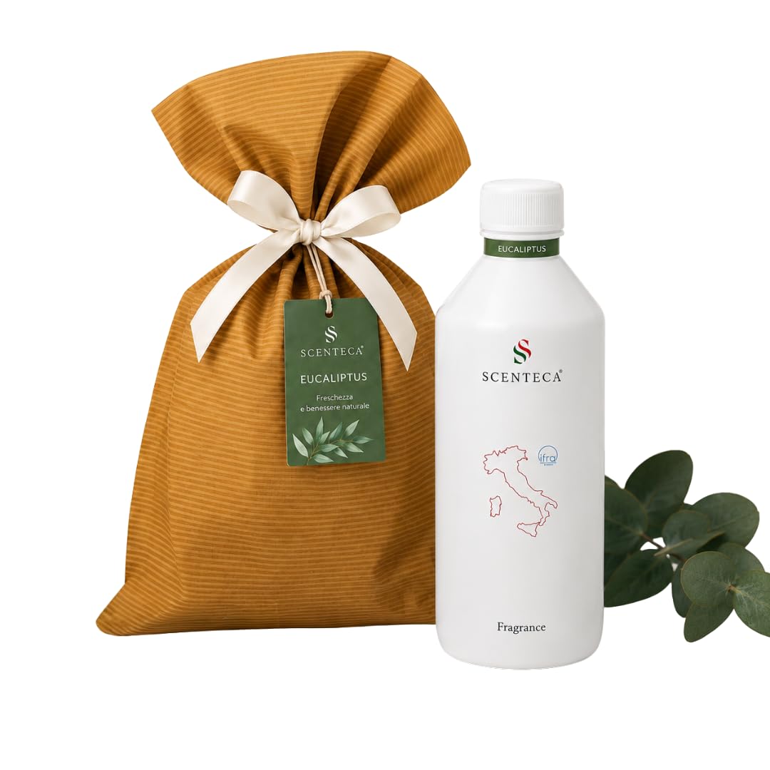 Recarga para difusores de nebulización 500 ml fragancia Eucaliptus, ambientador con aceites esenciales de eucalipto, hierba cortada y menta, fragancia fresca y natural