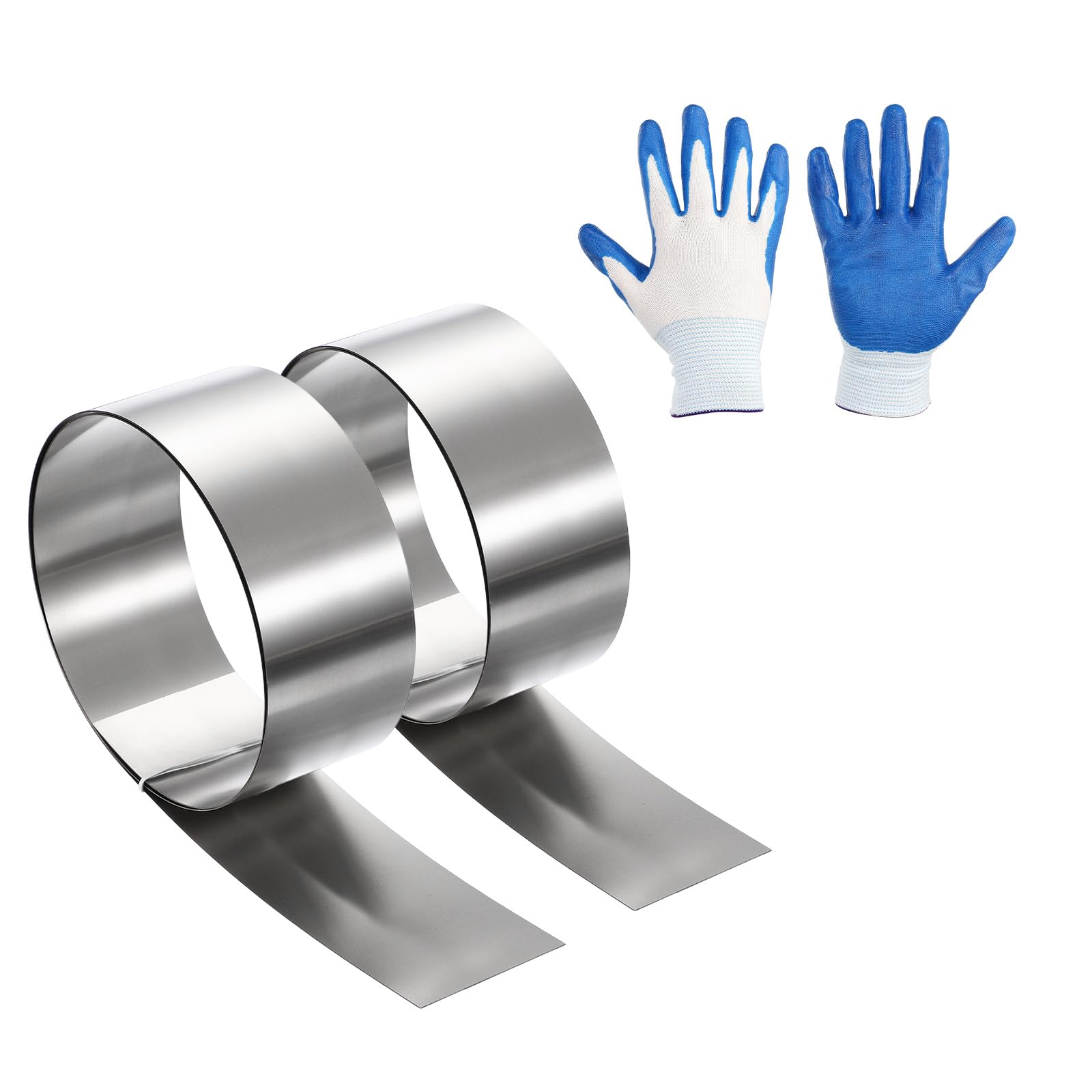sourcing map 2 Pcs Stainless Steel Flashing Roll 1000mmx60mmx0.1mm