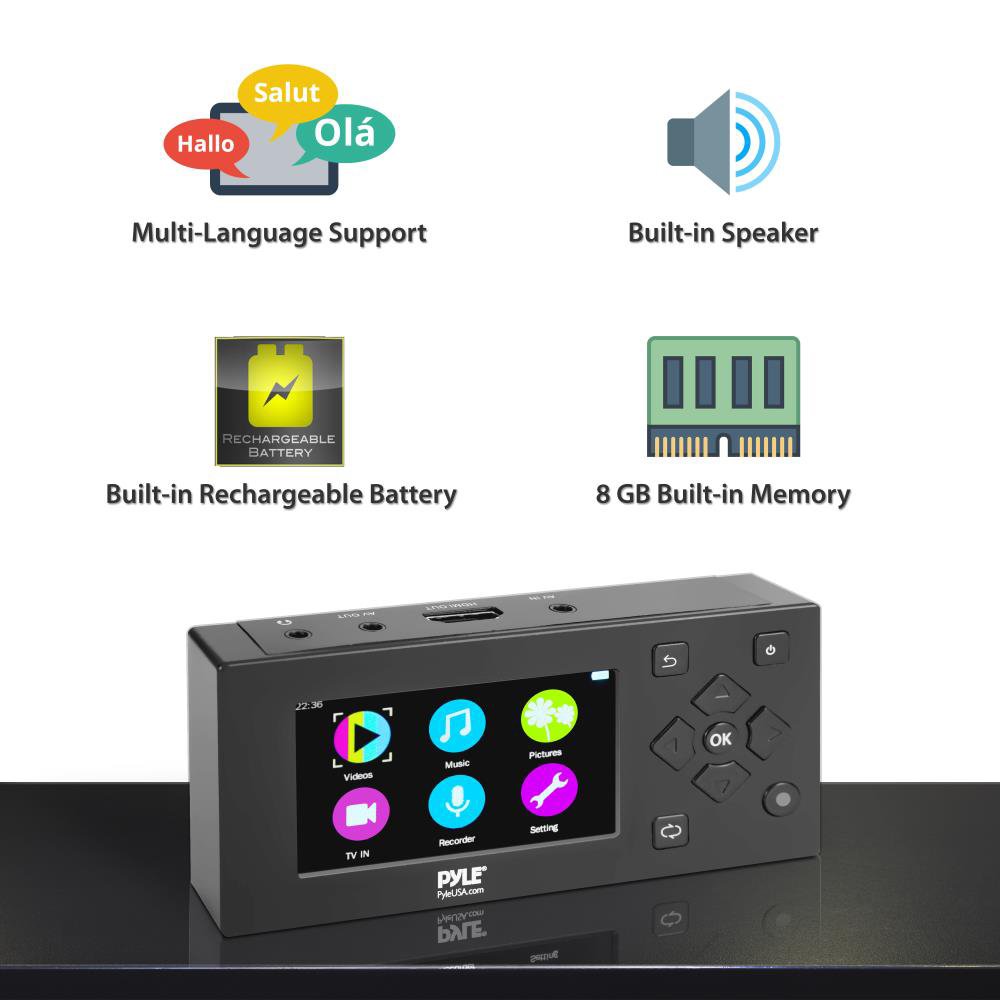 Capture Card Système d'enregistrement vidéo – Enregistreur AV de Jeu vidéo avec écran LCD, Prise en Charge HDMI, système de création de fichiers multimédia numérique Full HD 1080p, Sauvegarde sur