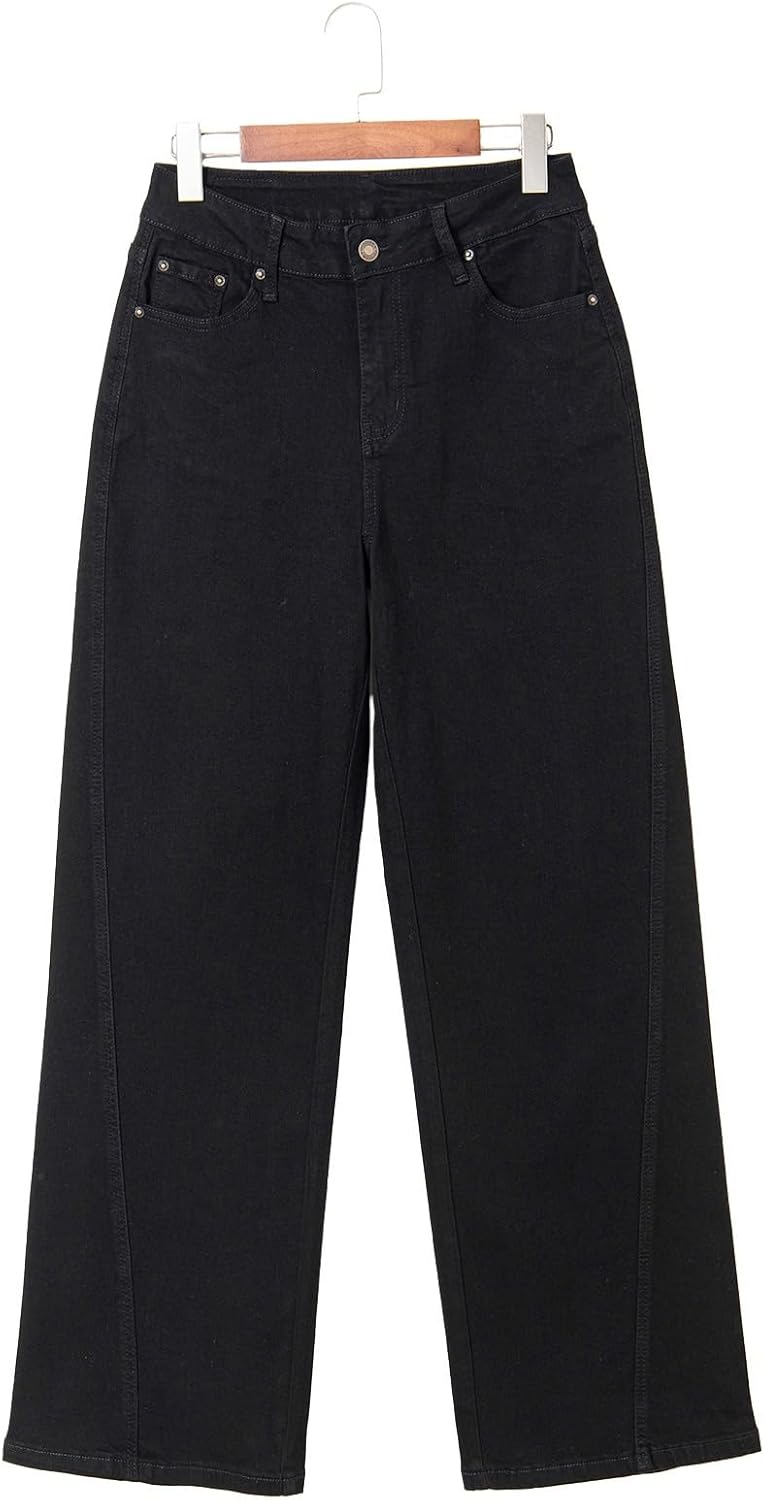 Sidefeel Women's Baggy Wide Leg Jeans High Waisted Straight Leg 2025 Fall Outfits Denim Pants - Image 8