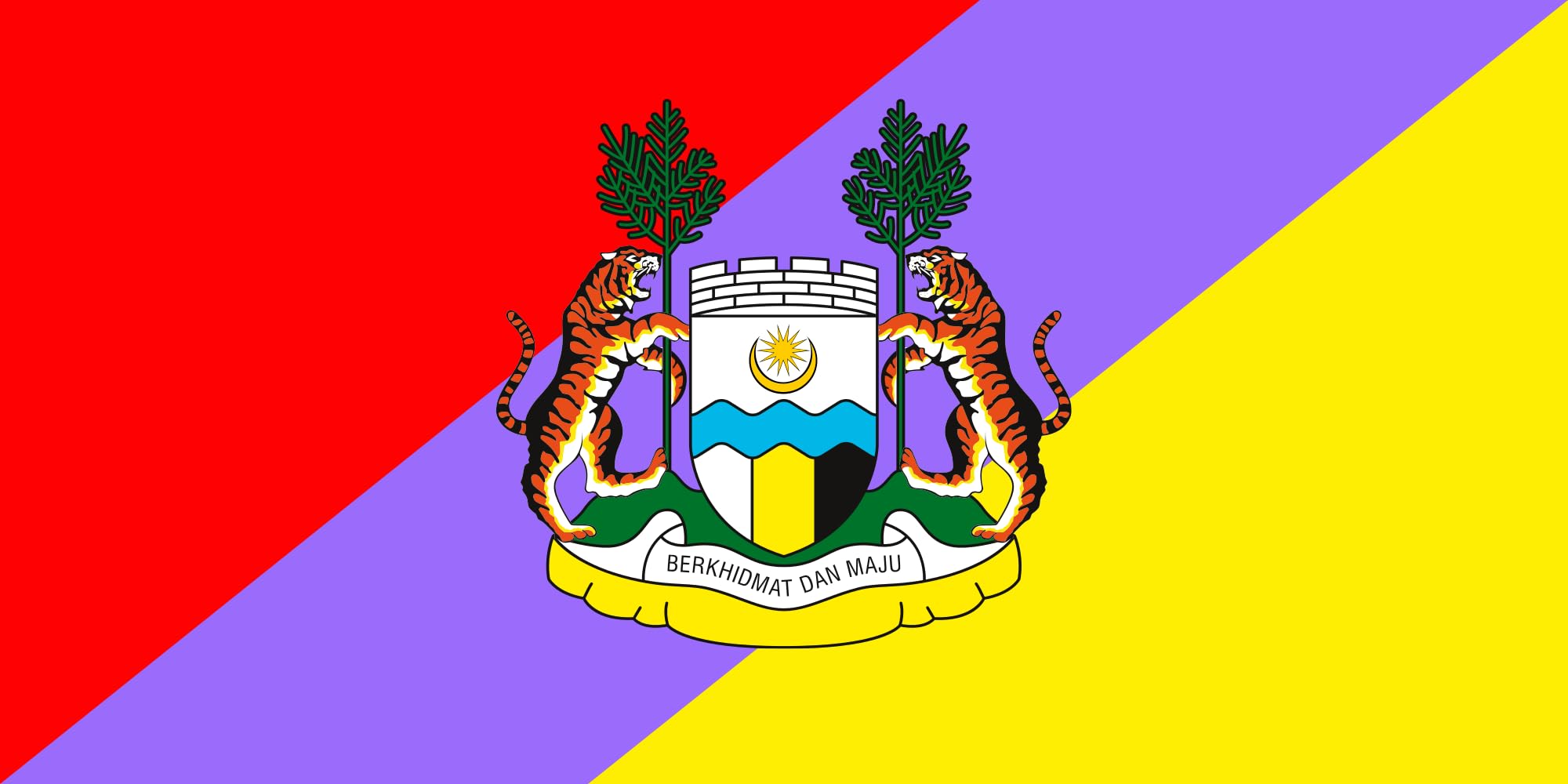 Drapeau de Ipoh Perak grand modèle anti-décoloration pour mât extérieur
