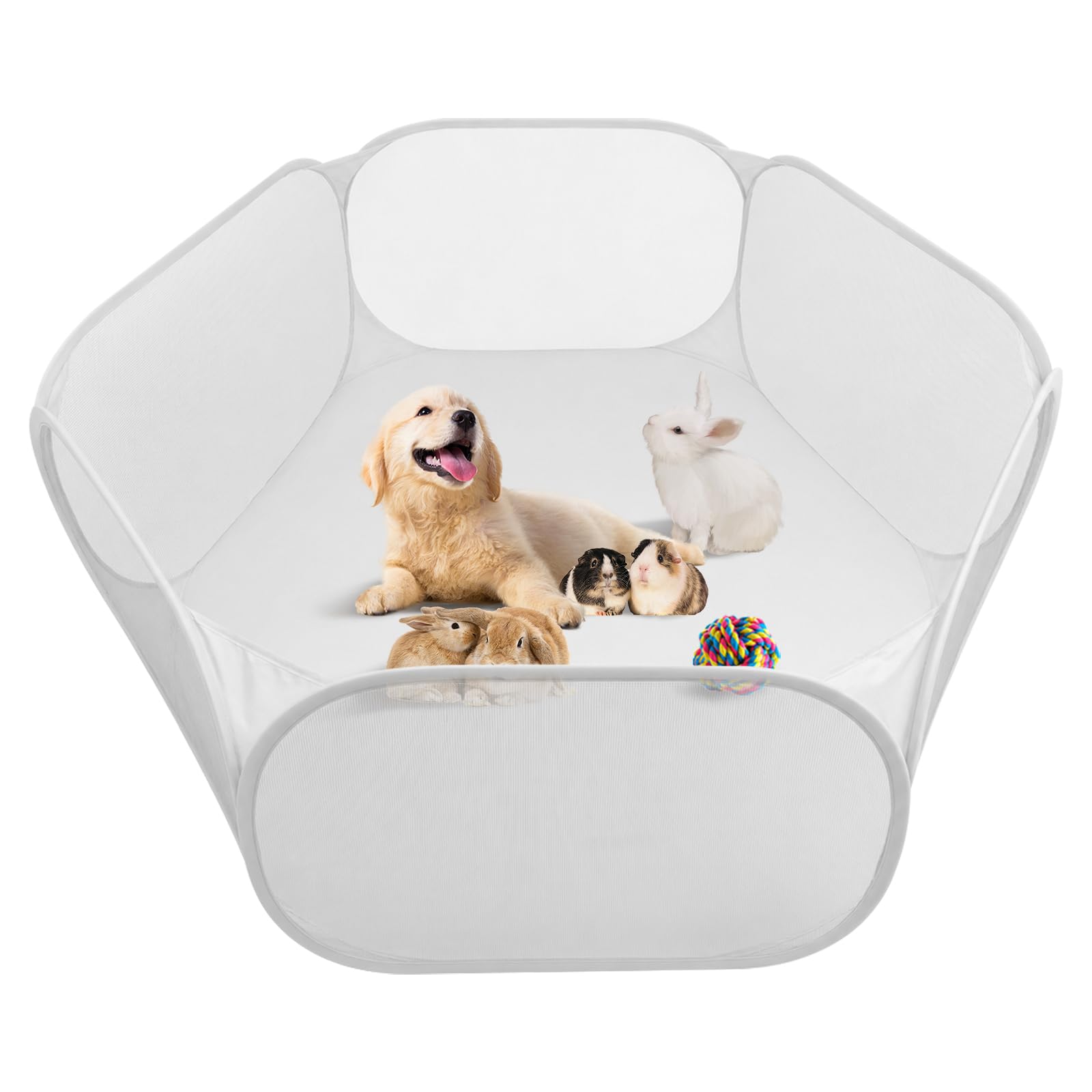 Pet Playpen Safety Barrier for Small Pets – Supervised Exercise, Space Separation & Social Interaction – Indoor/Outdoor Use for Puppies, Rabbits, Guinea Pigs, Kittens & Small Animals