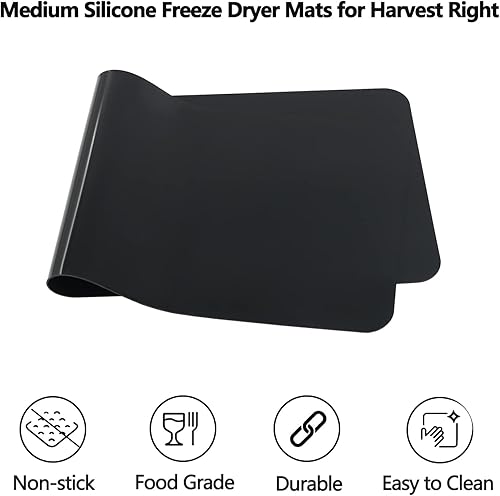 Miniatura 2 de Paquete de 4 alfombrillas medianas de silicona para secadora de congelación adecuada para cosecha, accesorios (negro)