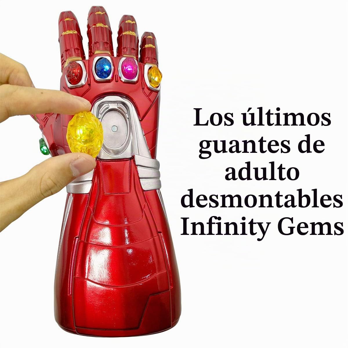 Iron man Infinity Gauntlet, Iron Man Glove LED with Removable Magnet Infinity Stones-3 Flash Modes Halloween Cosplay Props