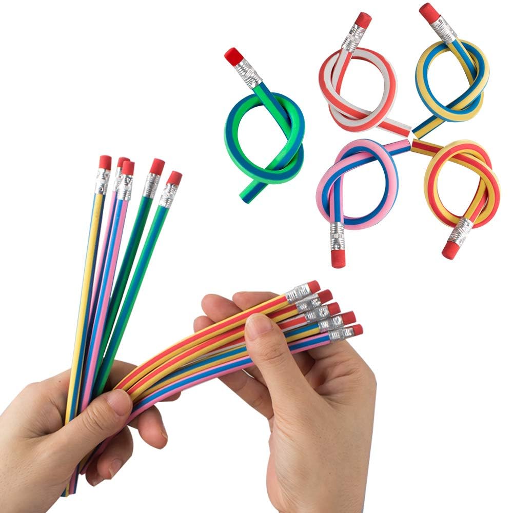 Set di 49 Pezzi Matite Flessibili e Morbide con Gomme Cancellare a Forma di Frutti Giocattoli per Bambini