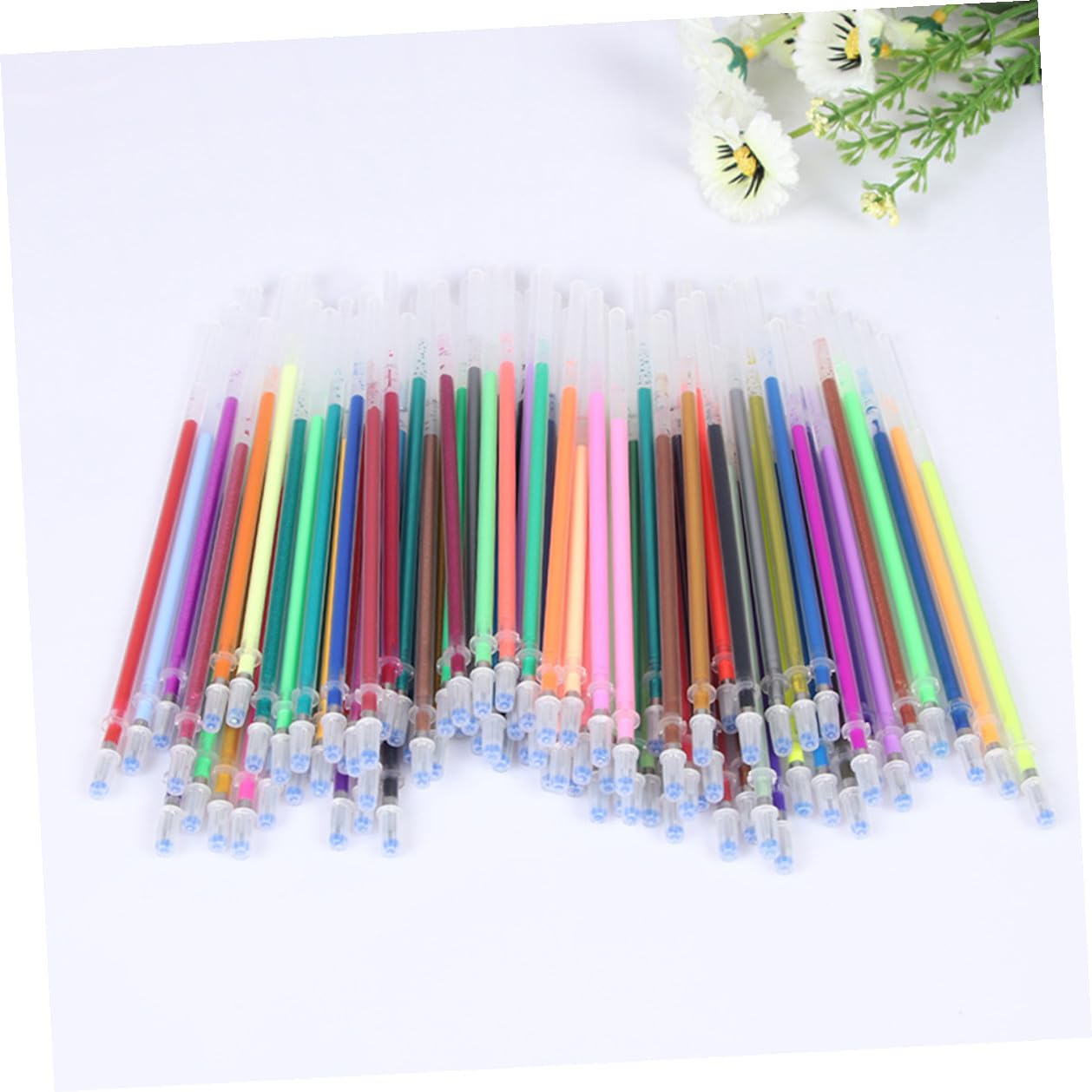 Sewroro 300 Pièces Recharge Stylos Gel Colorés Pointe Fine Encre pour Lisse Compatible Stylos Standards Fournitures Bureau et