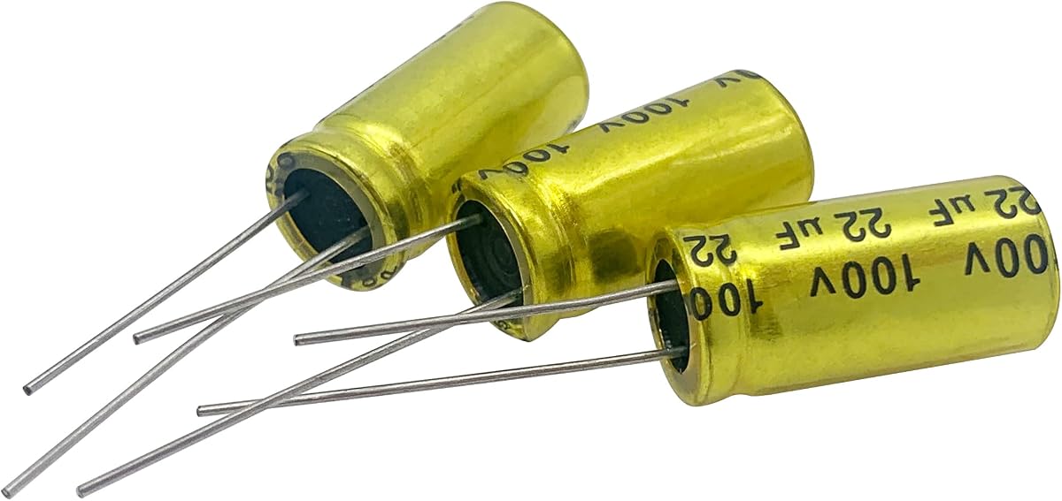 10 condensadores electrolíticos no polarizados de 100 V, 22 uF, 10 x 20 mm | Condensador de audio NP, para altavoz tweeter, divisor de frecuencia de cruce de audio