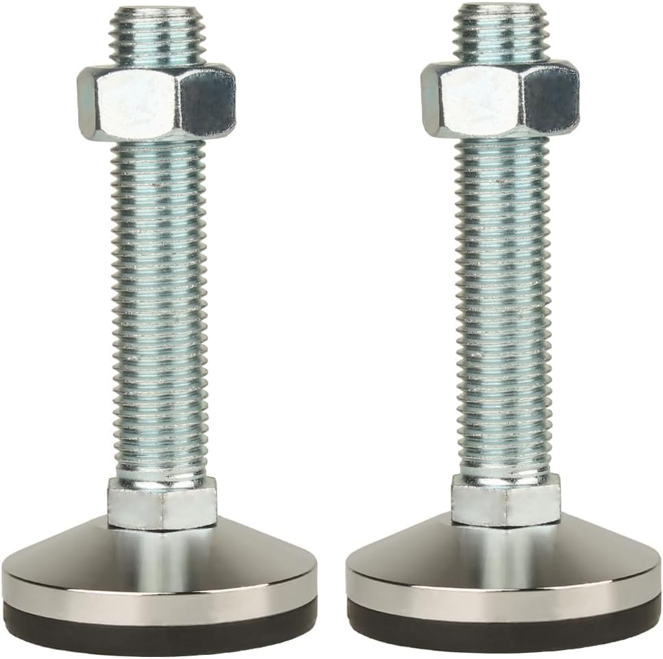 Heavy Duty Leveling Screw Leg,Leg Leveler 3.94" Dia Base,Adjustable Leveling feet M30 Thread, 5500 Lb Capacity,Capacity for Workbench, Machine, Cabinet (D100xM30x150,2 Pcs,Black)