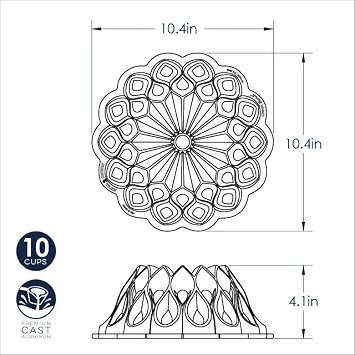 Nordic Ware -NON-Stick kek pişirme kalıbı-taç, alüminyum, altın, 25,4 X 25,4 X 9,9 cm