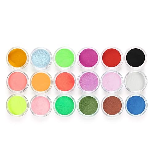 COSCELIA 18 colores ricos en polvo acrílico colores para tallar uñas 3D flor uso con acrílico líquido salón bricolaje en casa no necesita lámpara
