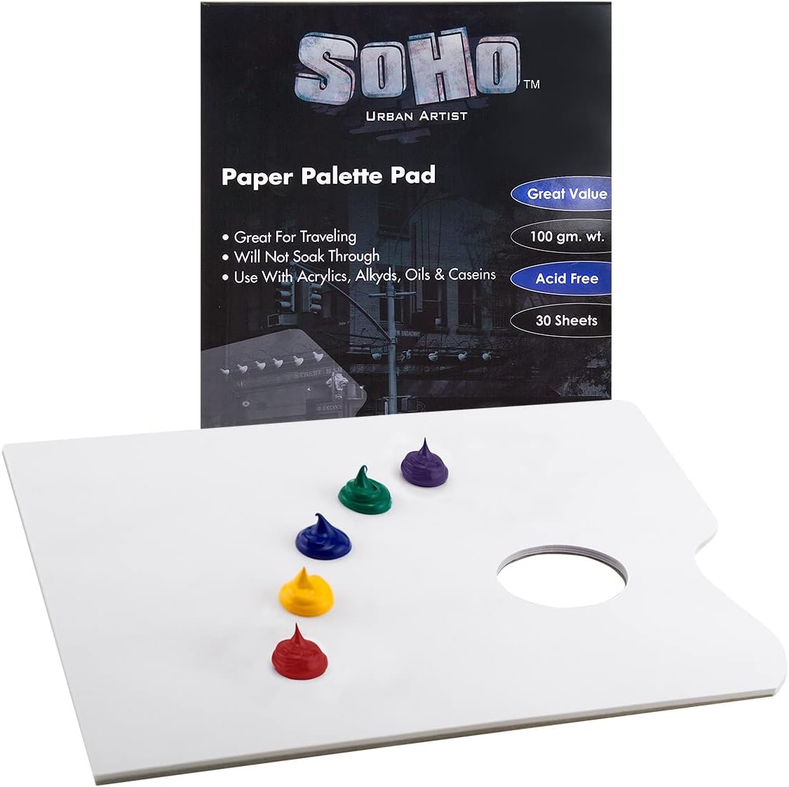 SoHo Paper Palette Pad (disposable) With Thumb Hole 1216"