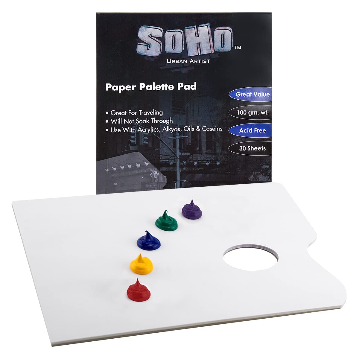SoHo Paper Palette Pad (disposable) With Thumb Hole 1216"