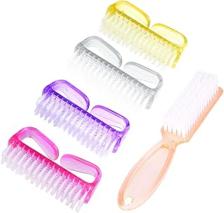 5PCS Handle Grip Nail Brush, Hand Fingernail Scrub Cleaning Brushes for Toes and Nails Cleaner, Pedicure Scrubbing tool kit for Men and Women (Multicolor)