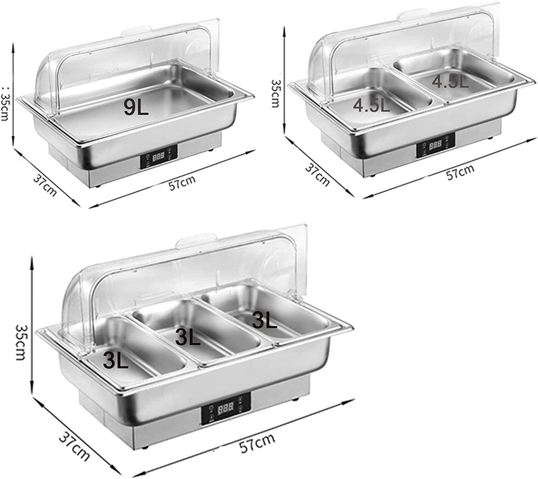 Chafing Dish, Calentador De Buffet Platos De Chorro De Acero Inoxidable Servidores Buffet Y Calentadores Calentadores De Alimentos Comerciales De 9l Catering Rectangular Chafer Warmer Set Para Buffe