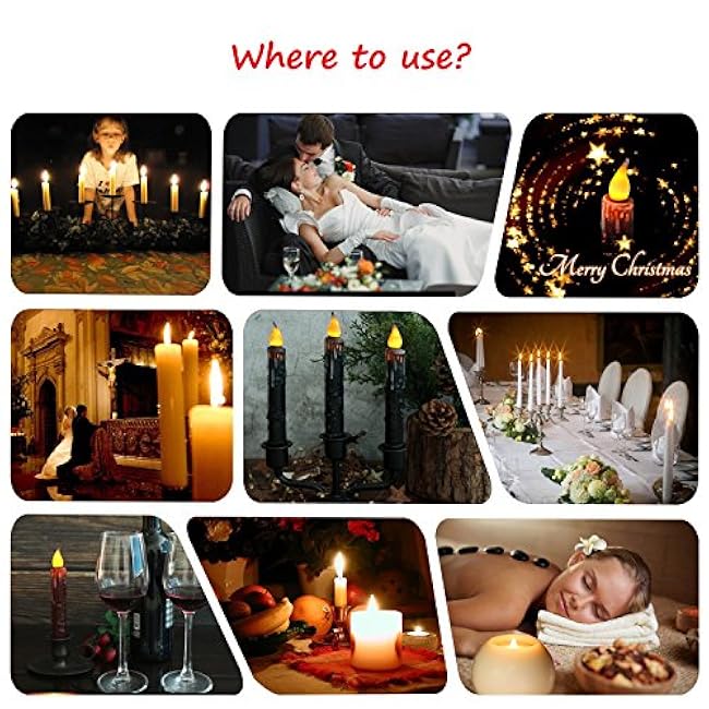 CVHOMEDECO Brown Taper Candles, 2 PCS