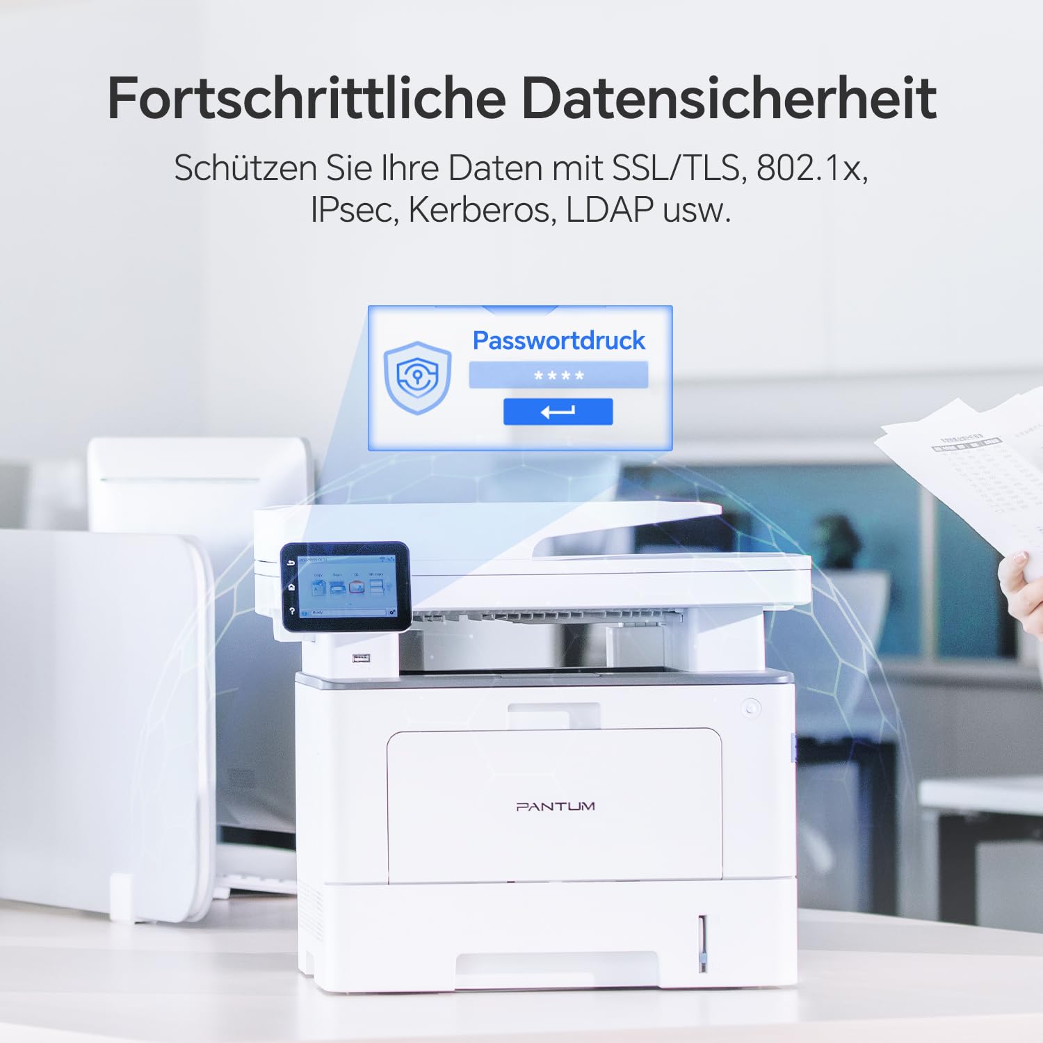 PANTUM BM5220ADW Laserdrucker multifunktionsgerät mit Scanner und kopierer, Schwarz-Weiß, 42 ppm, Automatischer Duplexdruck, Drucker WLAN, A4, Inklusive 3000-Seiten-Starter-Toner