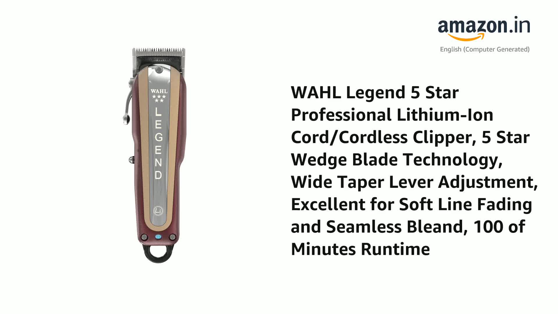 WAHL Legend 5 Star Professional Lithium-Ion Cord/Cordless Clipper