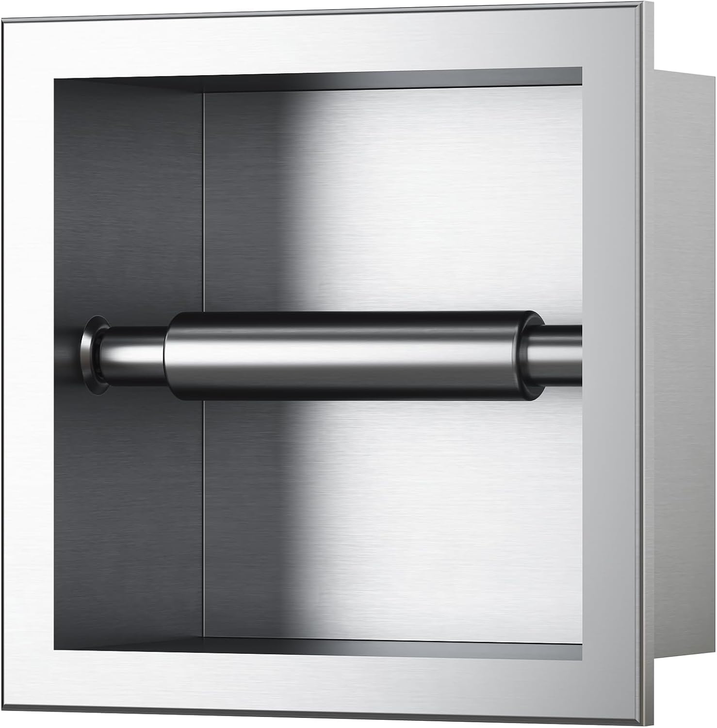 Neodrain Recessed Toilet Paper Holder, Brushed Toilet Paper Holder Built-in, Stainless Steel Recessed Tissue Paper Roll Holder, in Wall