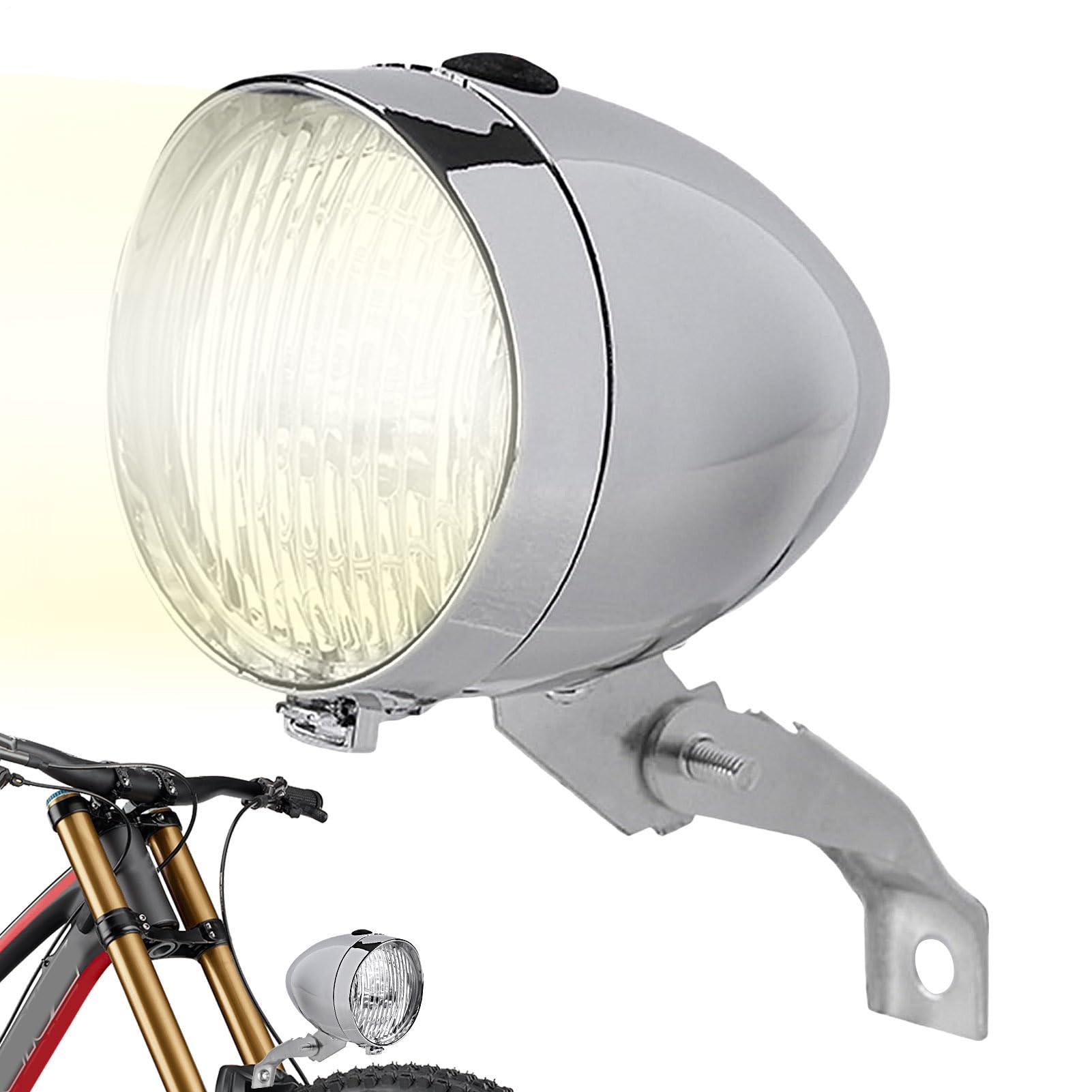 Faro Anteriore per Bicicletta | Lume Frontale Bicicletta,Faro a LED Retro Impermeabile per Uomini Donne Ragazzi e Monopattino Notturno