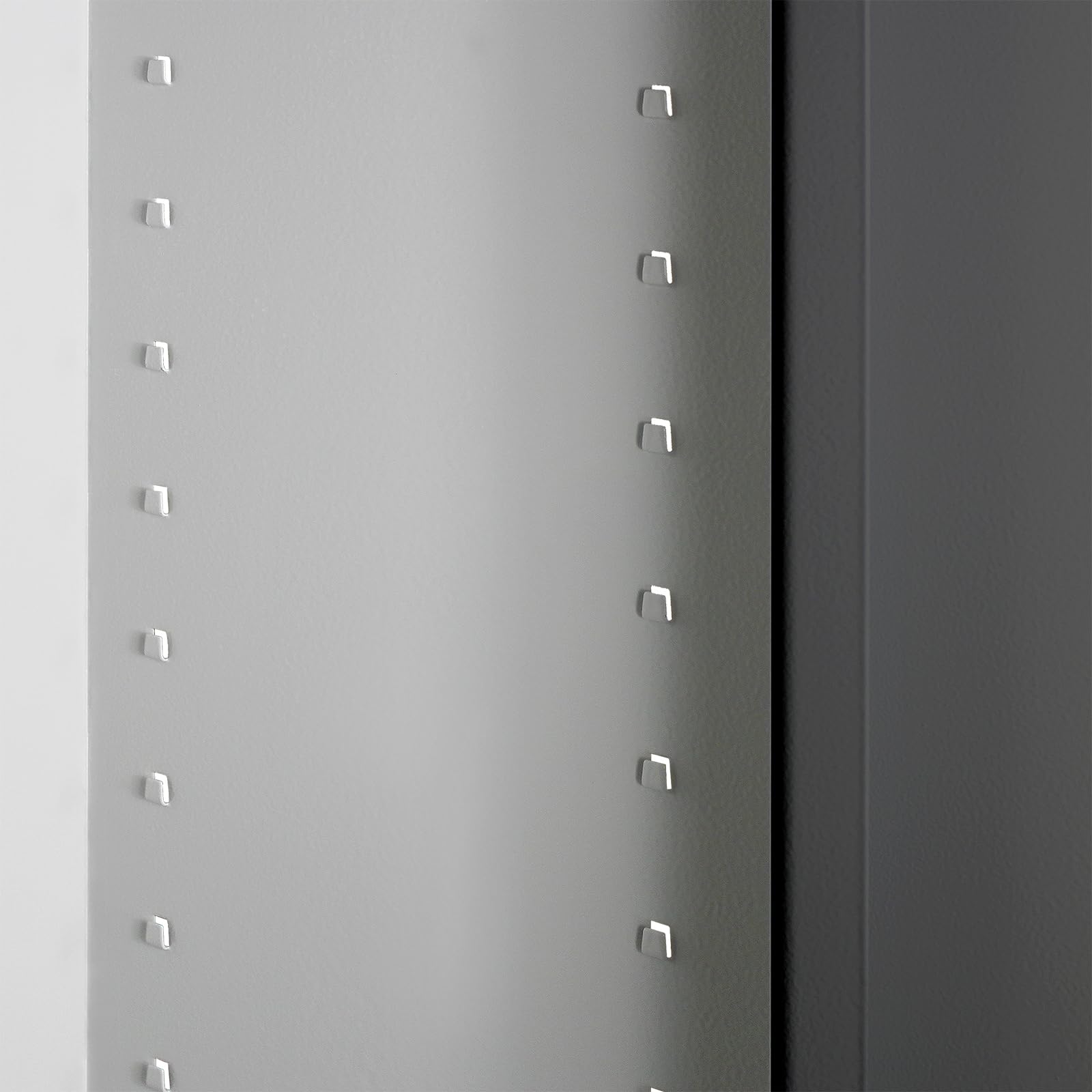 ADB Metallschrank mit Tür, B 710 x T 300 x H 1950 mm, Flügeltürenschrank aus Stahl, abschließbar, RAL7035/7016, ohne Fachböden, vormontiert, für Werkstatt & Lager