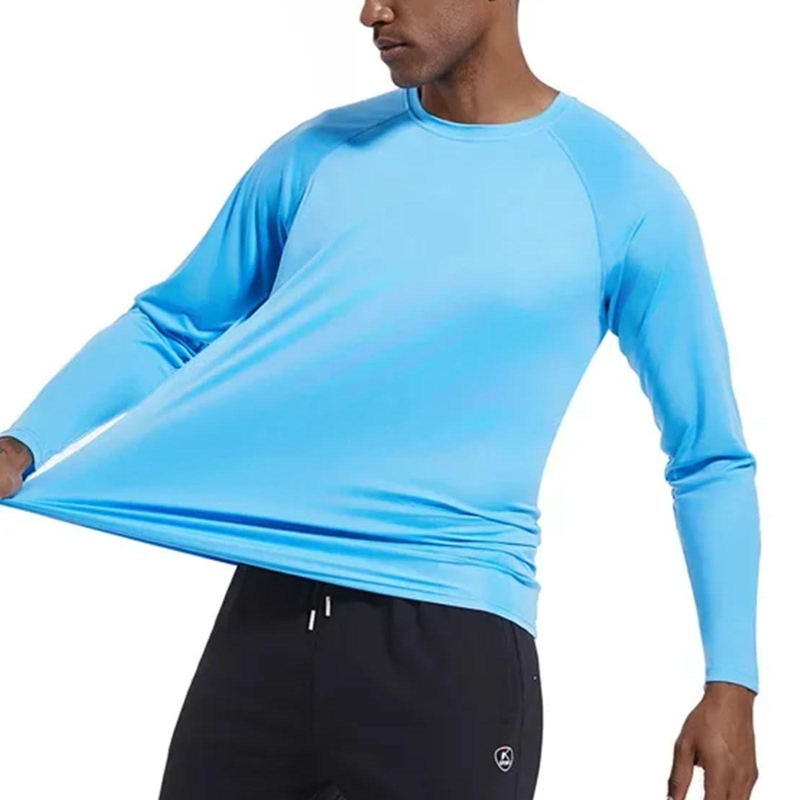 Maglietta traspirante da uomo, a maniche lunghe, traspirante, per escursionismo, pesca, casual, streetwear