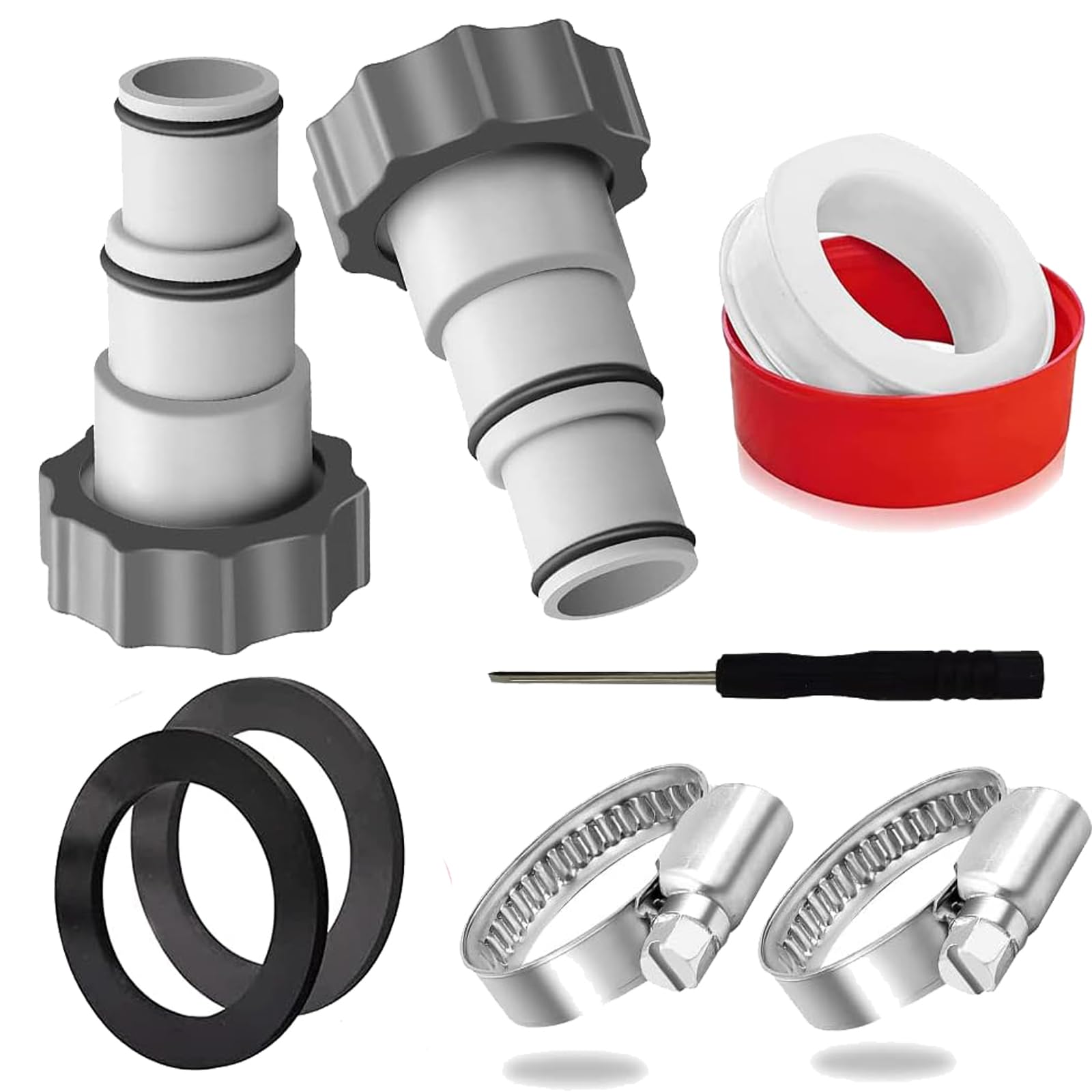 2 Stück Poolschlauch Adapter 38mm - Für Flowclear, Coleman & Intex Poolpumpen