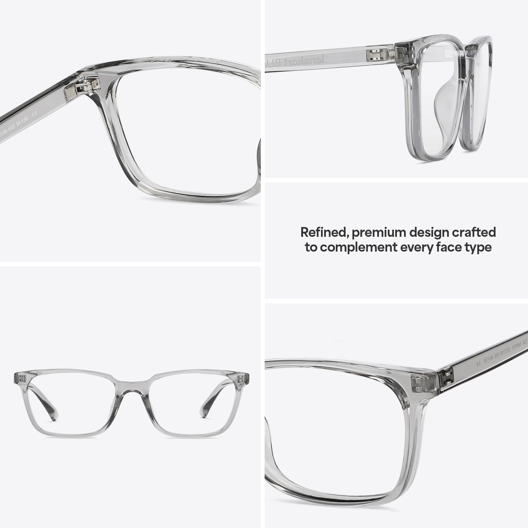 LENSKART BLU | Zero Power Bluecut & Antiglare Computer Eyeglasses For Eye Protection And Strain | Full Rim Round | Men & Women | Medium | LB E14060