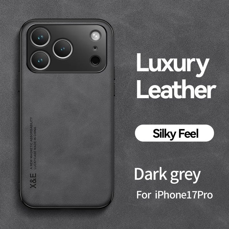Coque silicone iPhone 17 Pro Max magnétique avec dos en cuir - 2