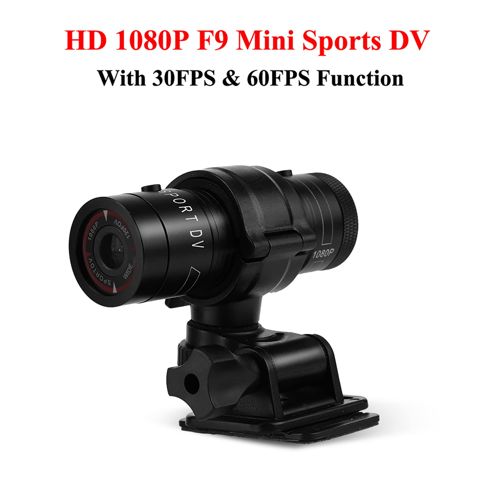 Cámara de acción DV deportiva, cámara de casco portátil Full HD 1080P, cámara de coche impermeable de 120 grados para caza, pesca, senderismo, ciclismo, deportes al aire libre