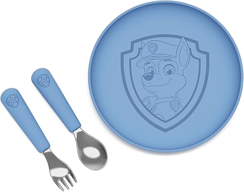 Lalo PAW Patrol - Juego de platos y utensilios para niños, apto para lavavajillas, sin BPA durante más de 12 meses, incluye plato, cuchara
