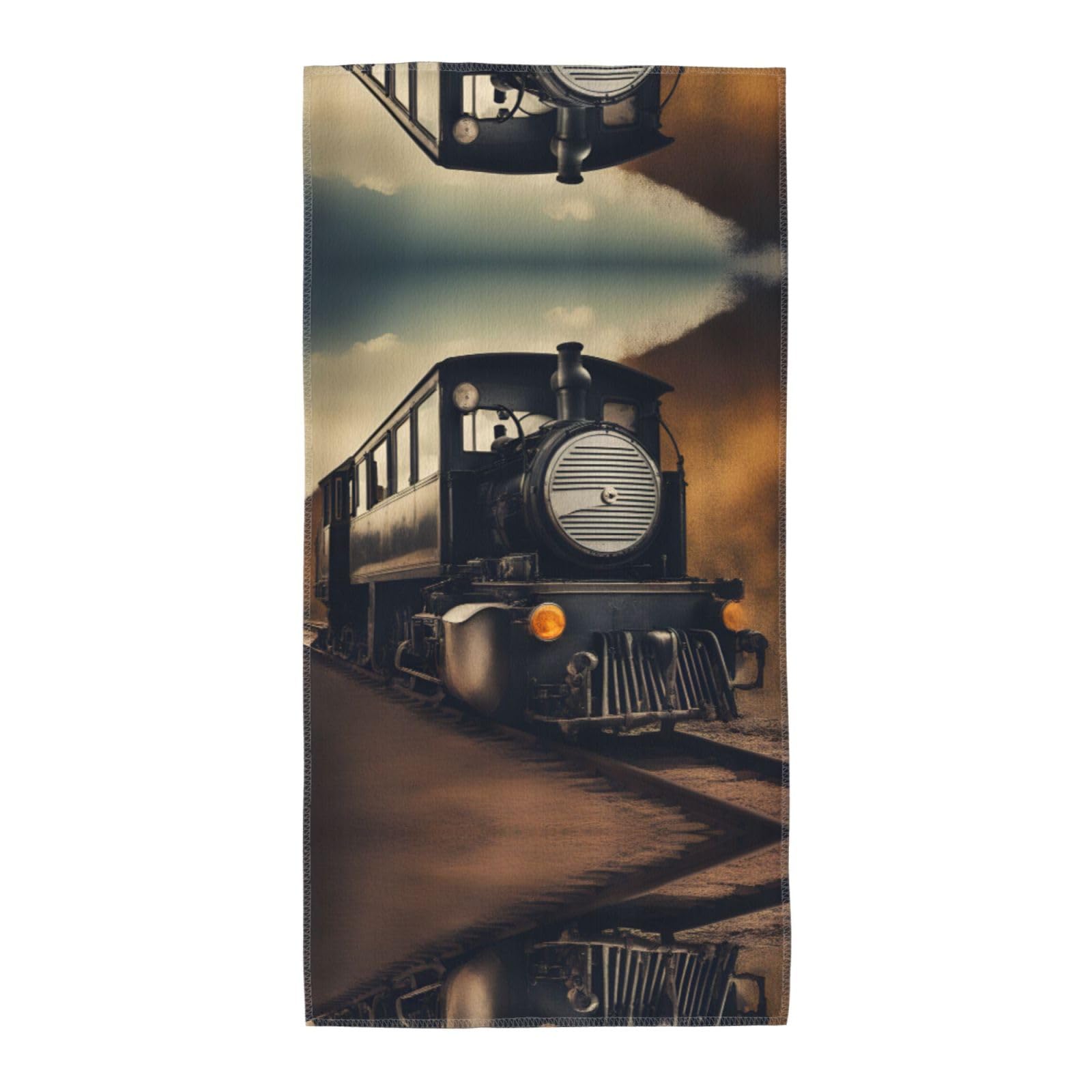 TTIGLHOH Locomotive Stylish Printed Long Towel Quick Drying For Gym Camping Daily Use