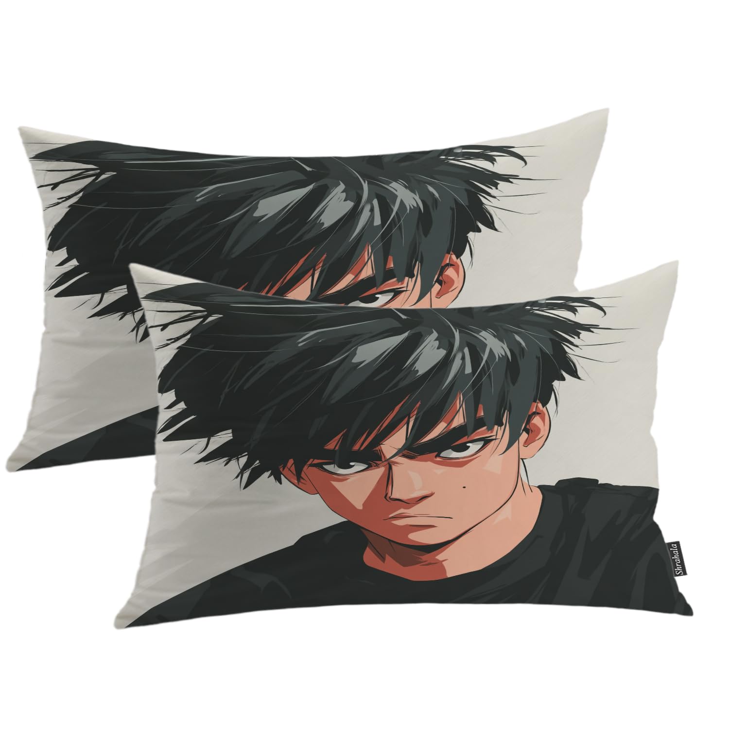 Housses de coussin manga Shrahala en lot de 2 pour décorer un salon de geek