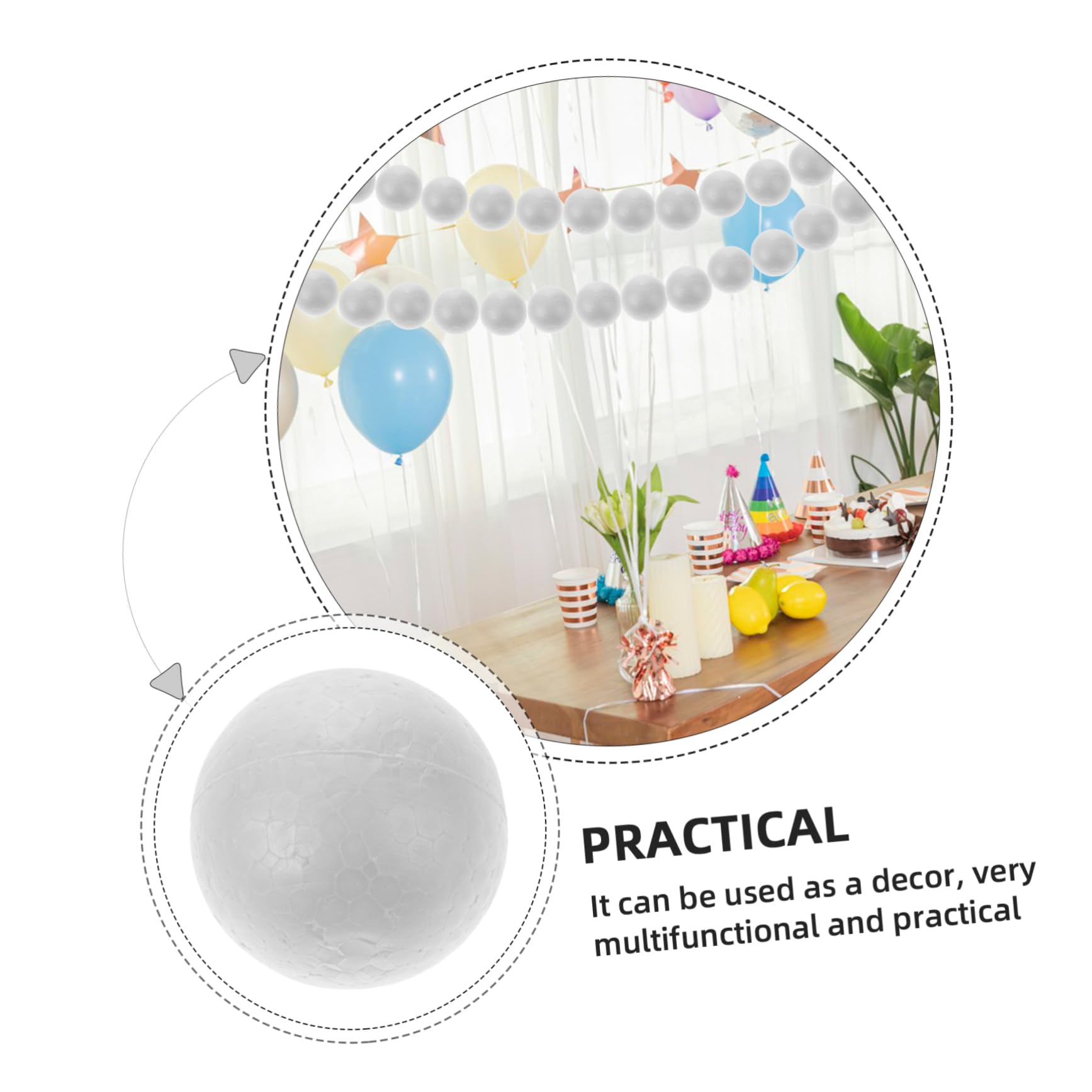 DIYEAH 1500pièces Boules De Polystyrène Pour Artisanat Et Décoration De Fête Fournitures Pour Noël Et Mariages Pour Projets Manuels Et Ornements