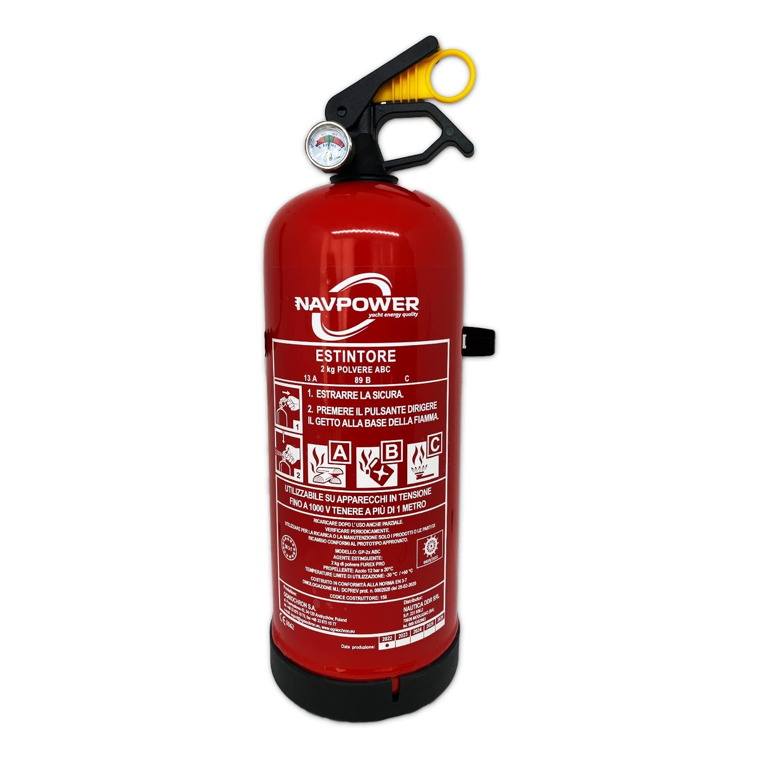 ABC 1 kg Powder Fire Extinguisher Approved Rina and Med