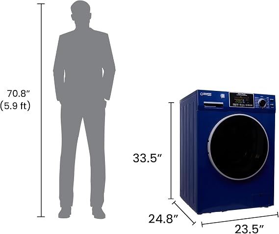 Equator All-In-One Washer-Dryer, Midnight Blue | Vented/Ventless, 1.9 cu ft, 18 lb Capacity, 1400 RPM, 110V