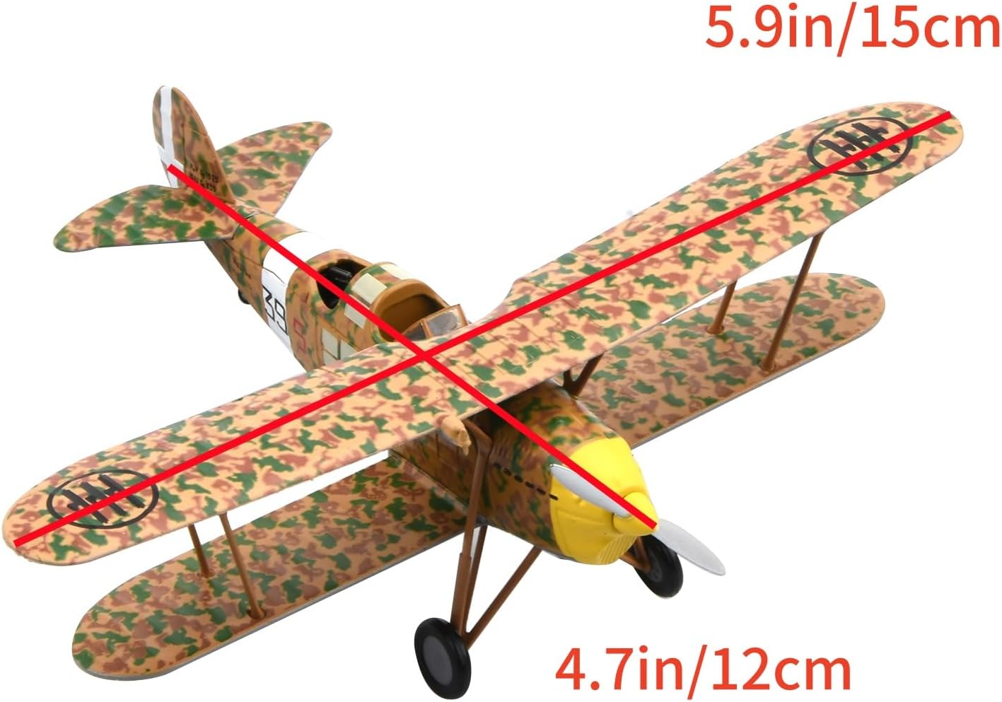 Alloy WWII Italian Air Force Ro.37 Bomber Fighter Model 1:72 Scale, Alloy Aircraft Toy for Collection Displaying