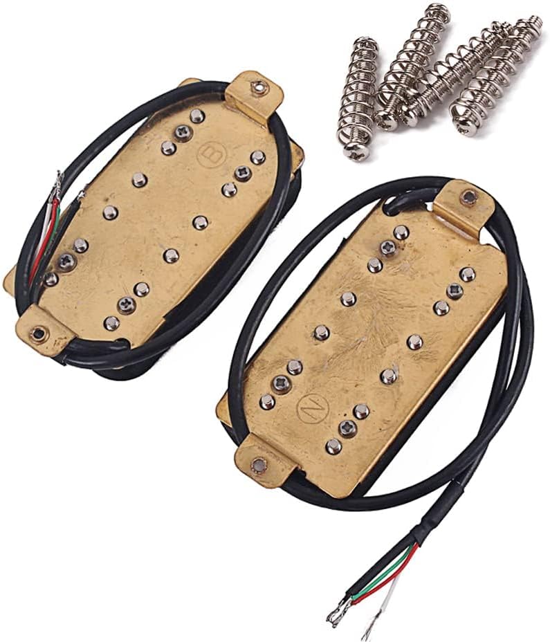 Alnico 5 Humbucker Guitar Pickups Set, Electric Guitar Double Coil Pickup for Strat,Guitar Neck/Middle/Bridge Pickup Style Electric Guitar Without Pickup Cover,BLACK