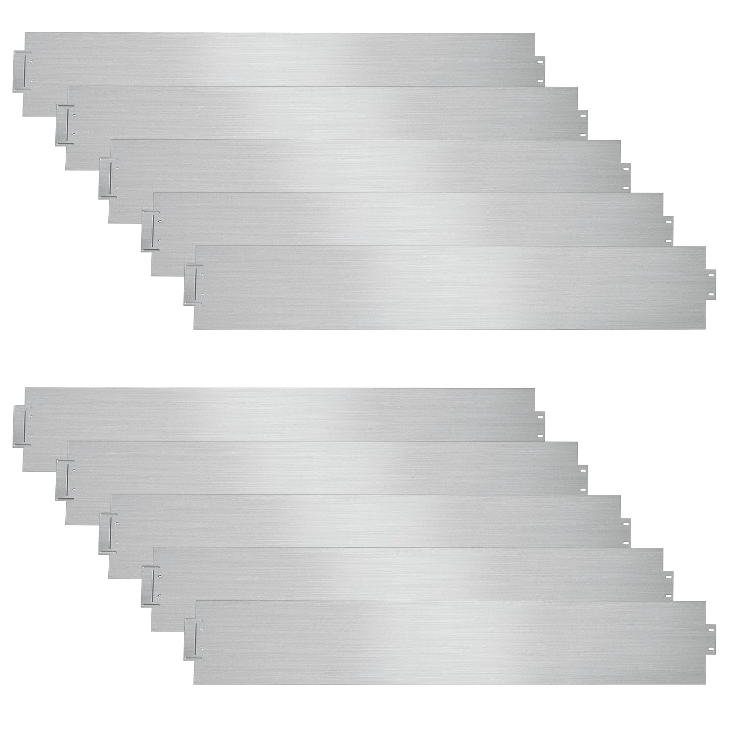 Sonnewelt Bordure de pelouse en métal galvanisé - Bordures de Jardin-5 m, 10 m, 15 m, 20 m, 25 m, 30 m, 35 m, 40 m, 45 m, 50 m, Argent (Longueur 40 m - Hauteur 15 cm)