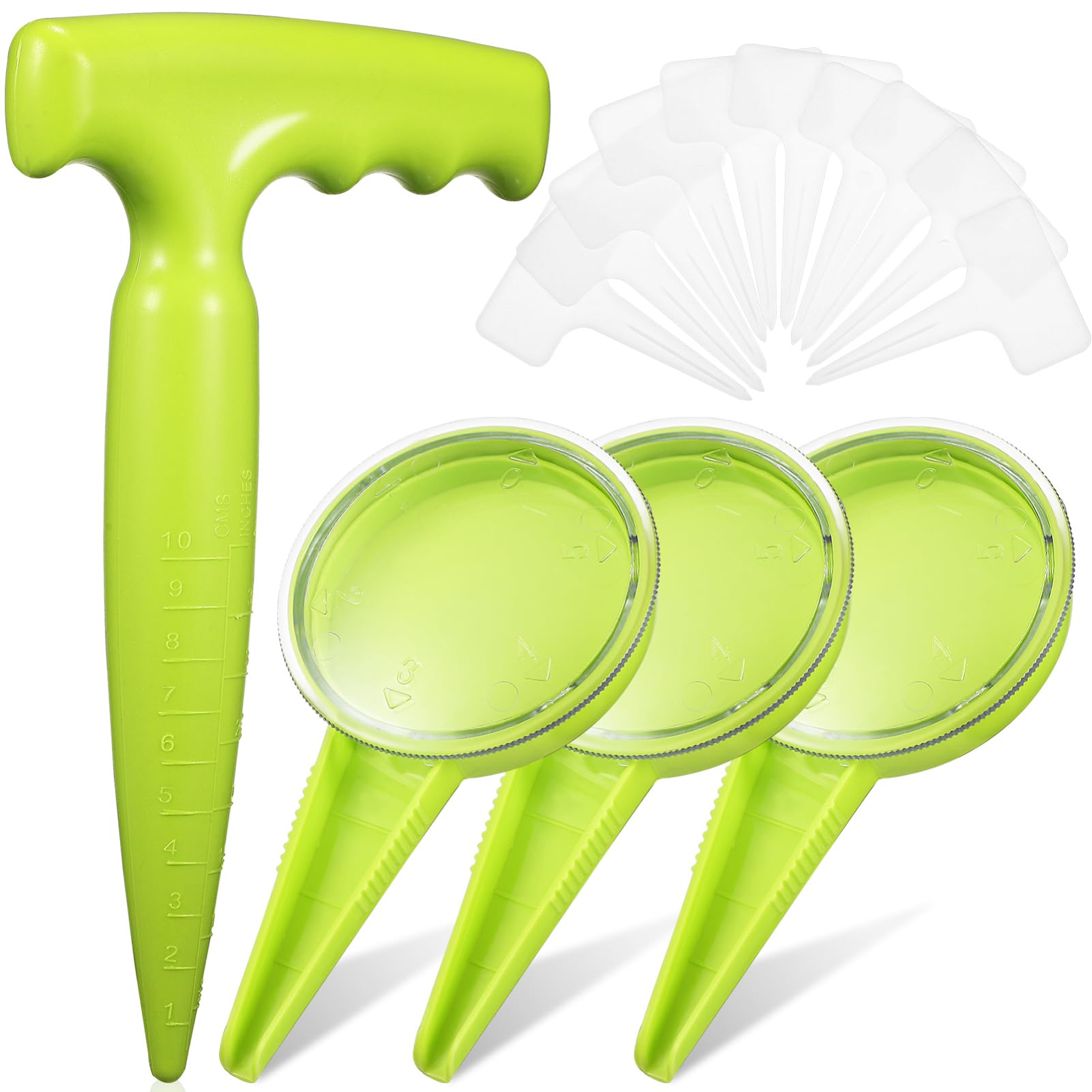 CAXUSD 14Pcs Adjustable Dispenser Ergonomic Handheld Garden Planter Tool with and Plant Labels for Easy Sowing of Various