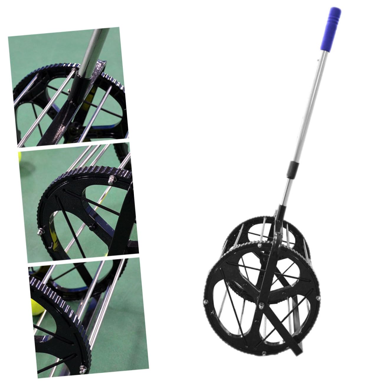TOYANDONA Raccoglipalline da Tennis Regolabile, capacità 55 Palline | Allenamento e Tornei Competitivi, Portatile e Leggero, Accessorio Autoportante