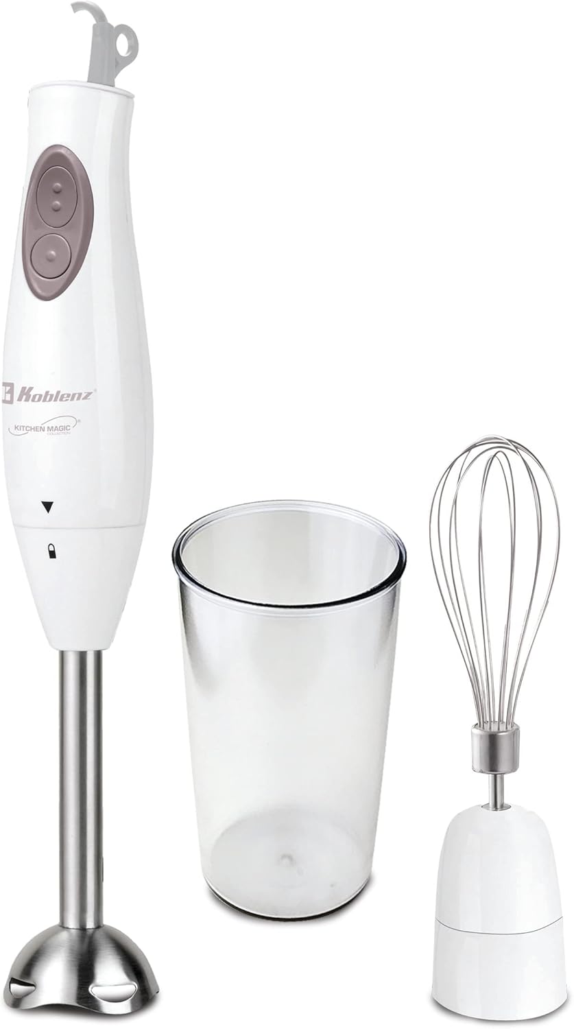 Koblenz BKM-300 PB 300-Watt 2-Speed Kitchen Magic Collection Immersion Mixer, One Size, White