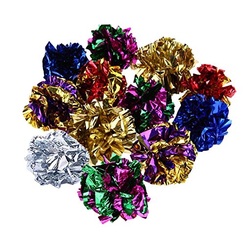 Everpert Lot de 12 boules froissées colorées pour chat et chaton, jouet en plastique Cover