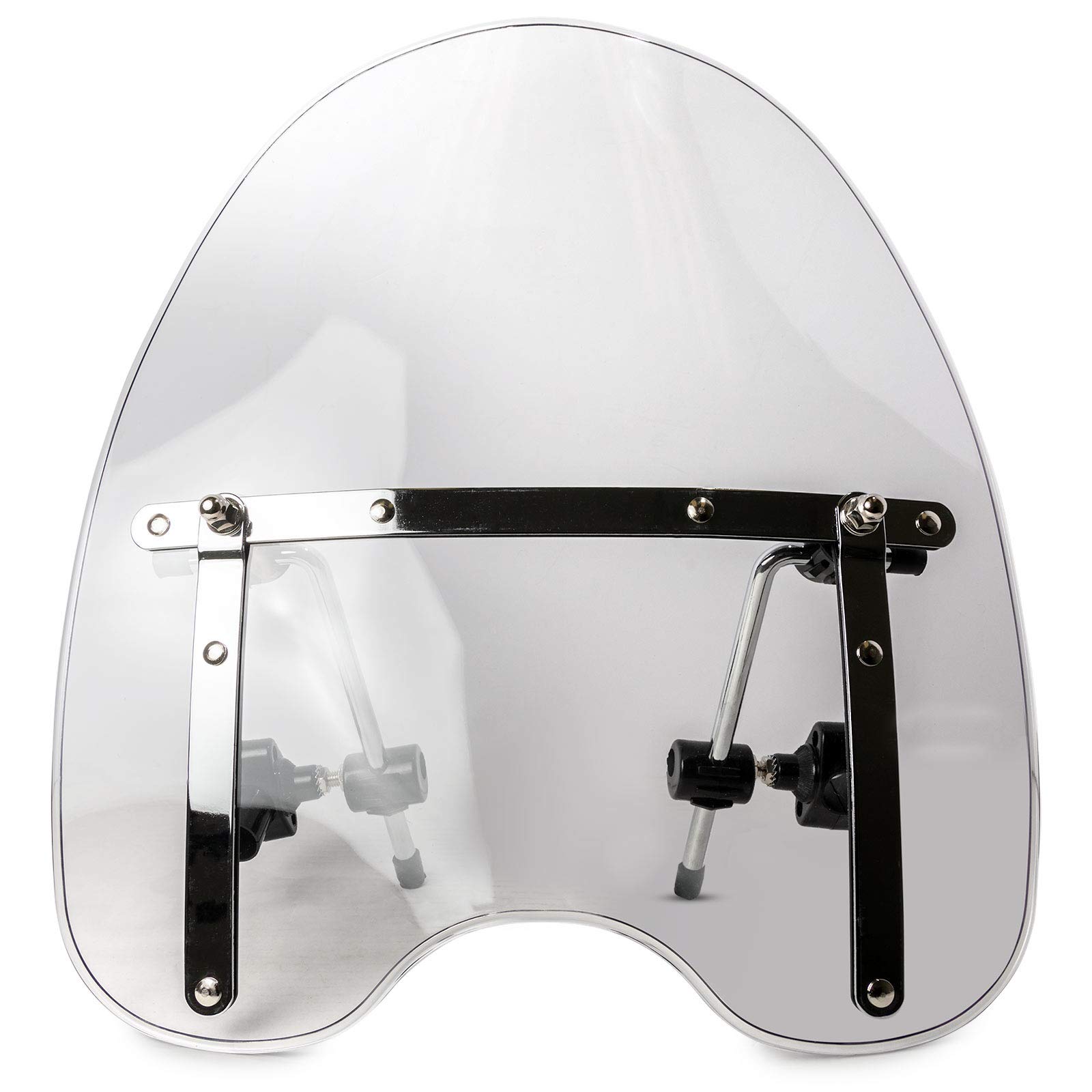Motorrad Windschutzscheibe Windschutzabweiser fit für Harley Suzuki Honda Shadow Yamaha Kawasaki Cruiser Standards (Weiß, 17 inch)