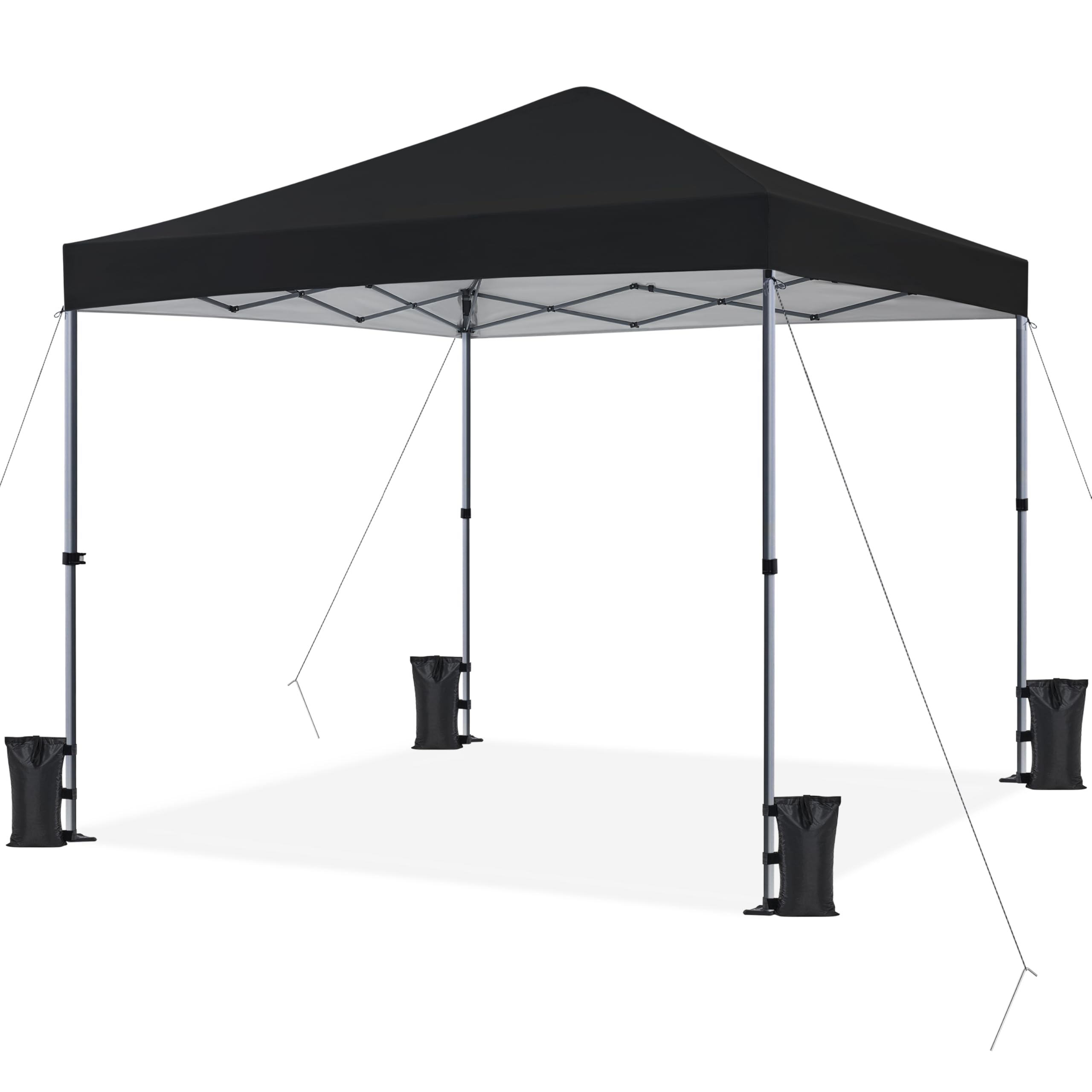 Yaheetech Gazebo Richiudibile Pieghevole Impermeabile 3x3 m in PVC Gazebo Pop Up Altezza Regolabile Tessuto Oxford Adatto per Terrazza Fiera Feste Giardino Mercato Campeggio Bar Pub Nero