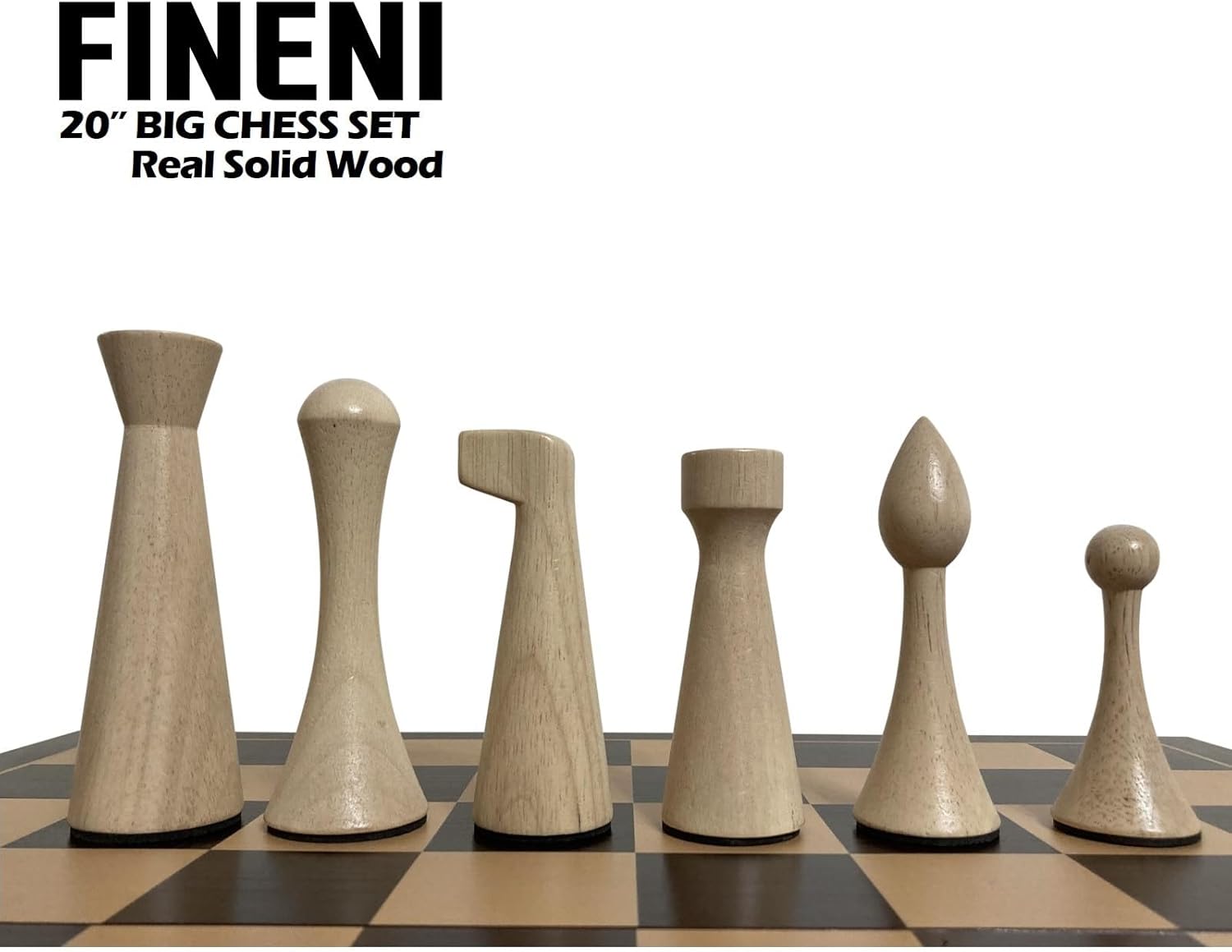 Luxurious 20 inch Real Luxurious Original Colored Solid Wooden Chess Set. Durable Handmade Chess Board Game Sets with Storage Slots for 5.2” Weighted & Elegant Designed Wooden 34 Pieces (C20L) - Image 9