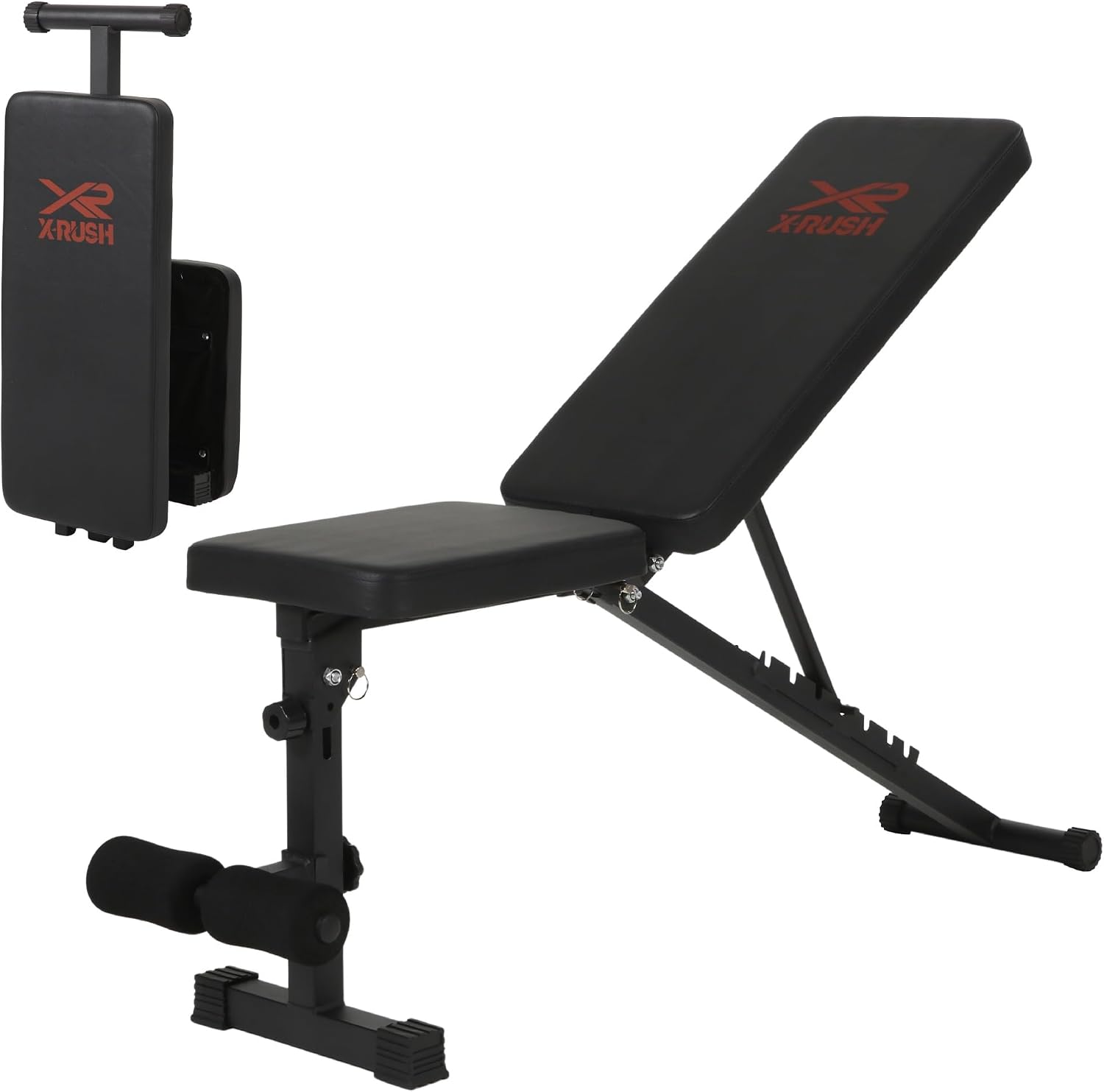 Basic Weight Bench for Home Gym, Foldable Workout Bench with 8 Backrests, 660LBS Weight Capacity Adjustable lightweight Bench, BLACK