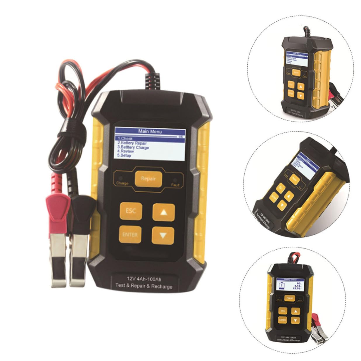 Kfz Batterietester 12v Gelb aus Abs mit Kupferkontakten