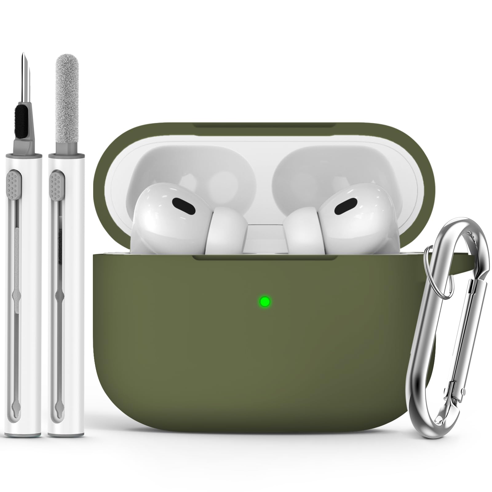 Ljusmicker for AirPods Pro Case Cover with Cleaner Kit,Soft Silicone Protective Case for Apple AirPod Pro 2nd/1st Generation Case for Women Men,
