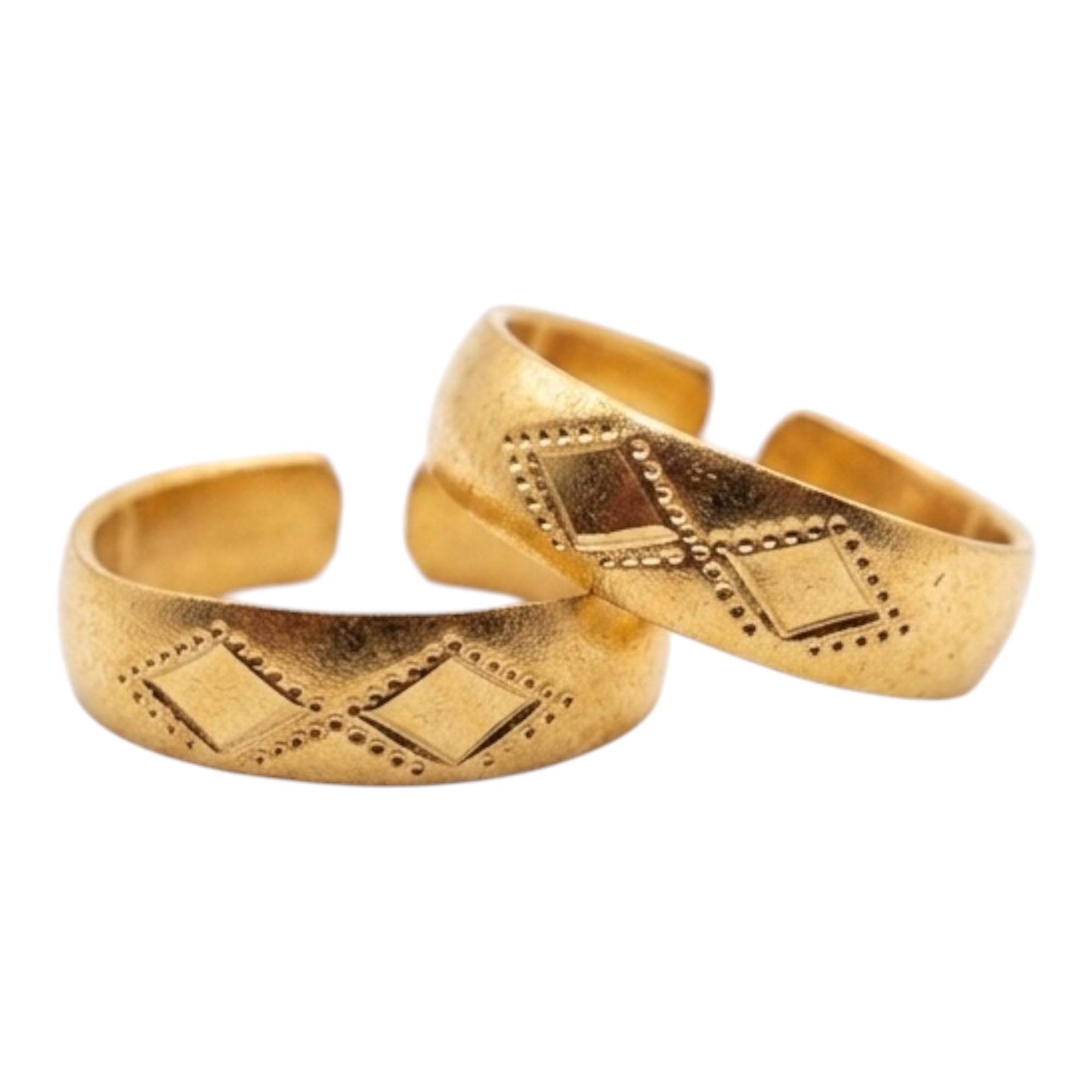 Traditional Panchaloha Impon Five Metals Toe Ring for Women, Gold Toned, Adjustable and unpolished Metti, 2 Piece, Daily Use (P552)-image-17